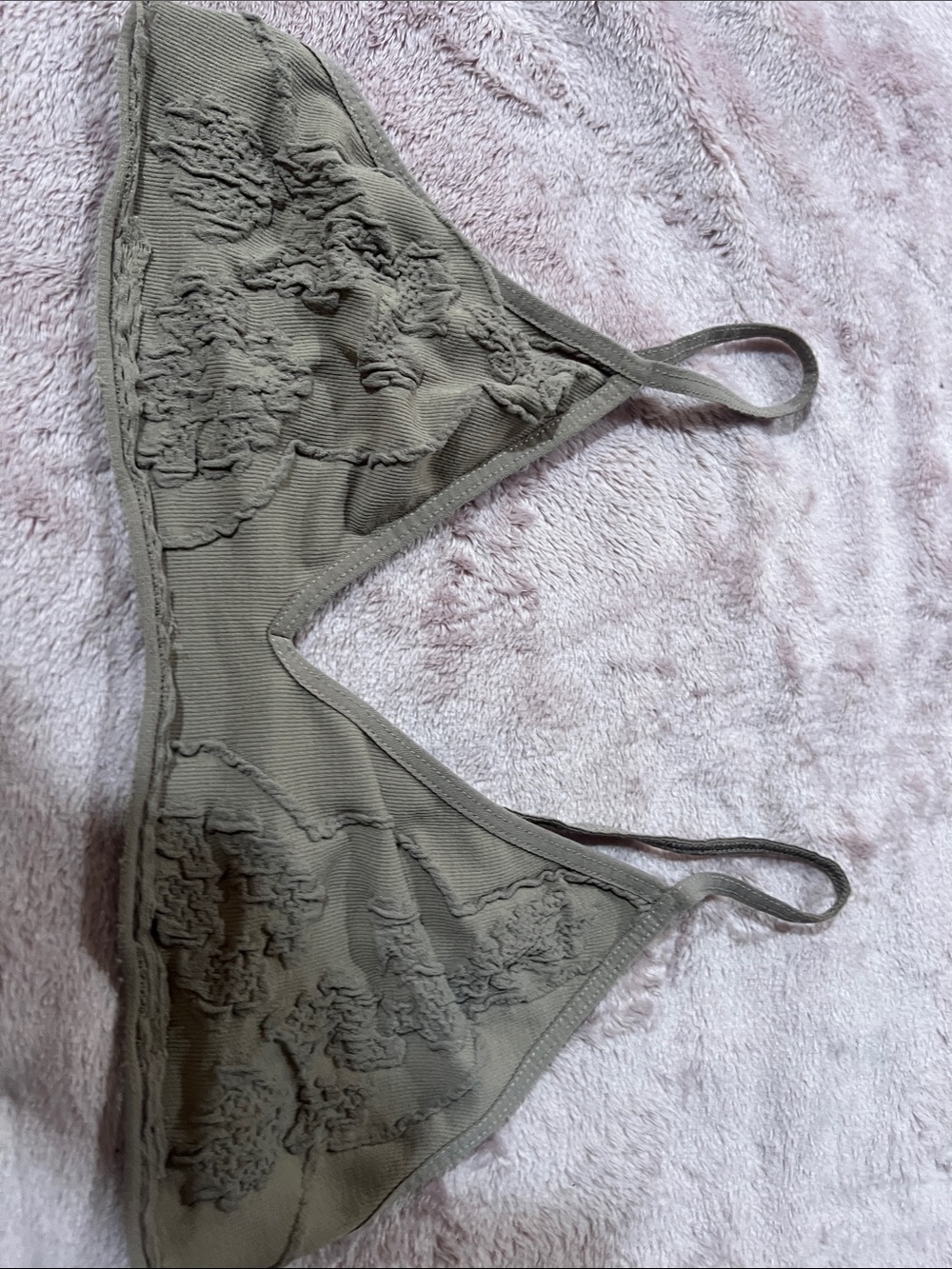 Women’s Light Brown Lace Triangle Bralette - Picture 1 of 6